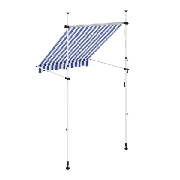 Balkonmarkise 150 x 150 cm blau/weiss