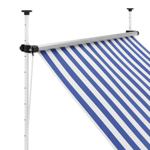 Balkonmarkise 150 x 150 cm blau/weiss