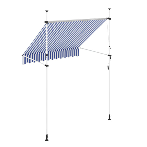 Balkonmarkise 200 x 120 cm blau/weiss