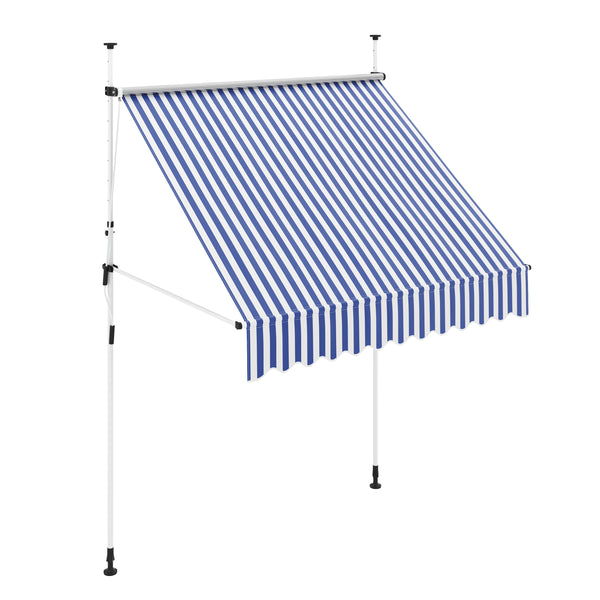 Balkonmarkise 200 x 120 cm blau/weiss