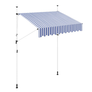 Balkonmarkise 200 x 120 cm blau/weiss