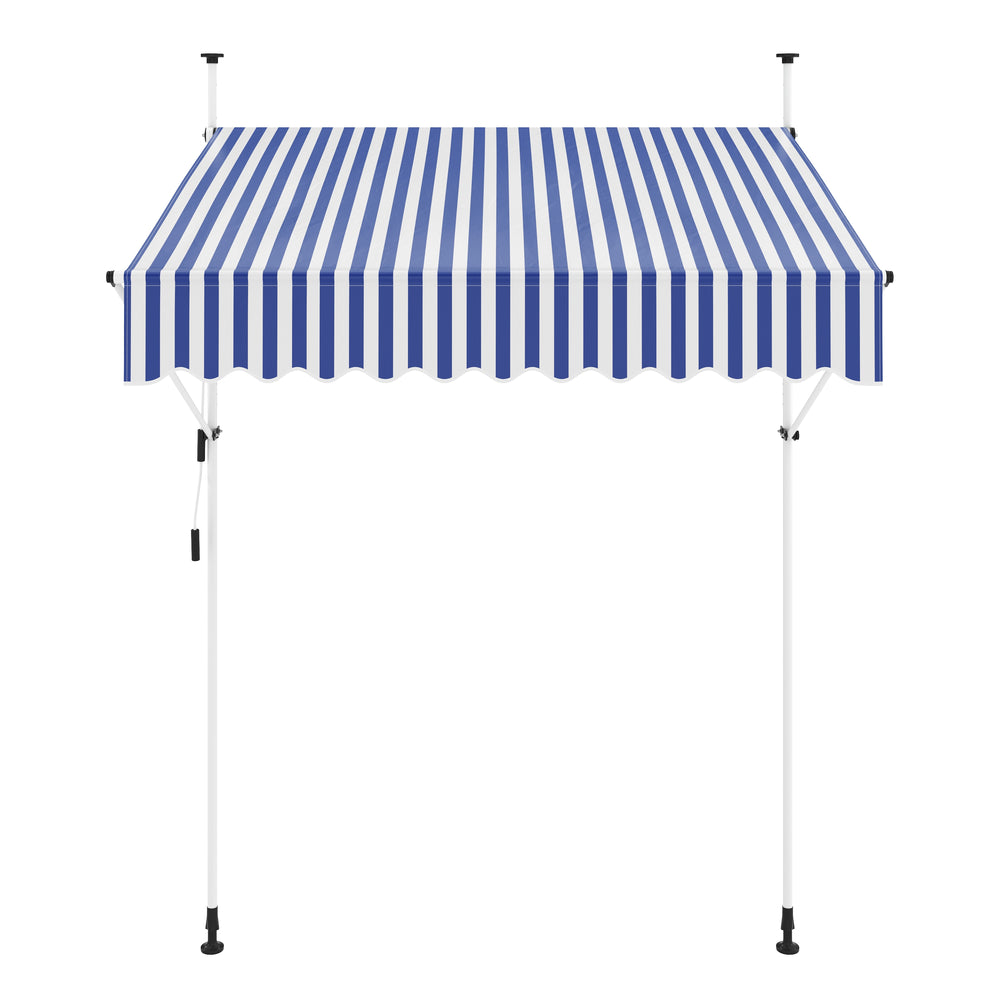 Tenda da sole per balcone 200 x 120 cm blu/bianco