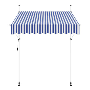 Balkonmarkise 200 x 120 cm blau/weiss
