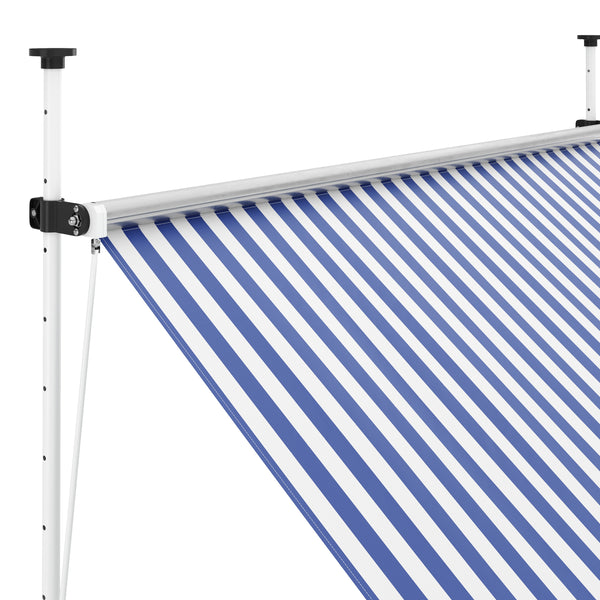Balkonmarkise 200 x 120 cm blau/weiss