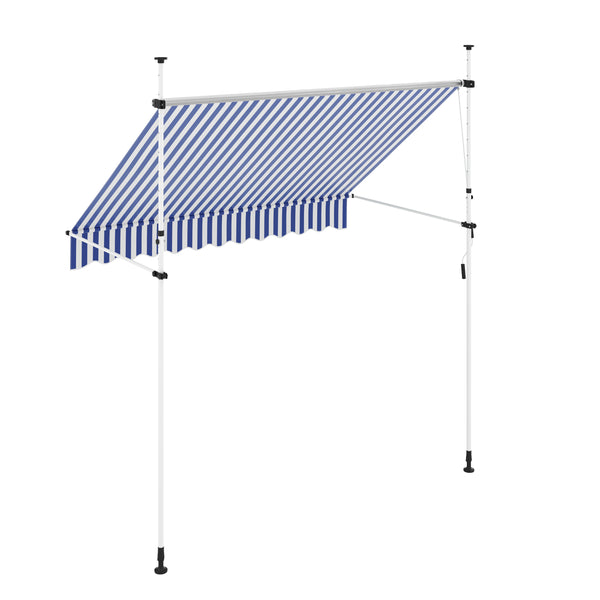 Balkonmarkise 250 x 120 cm blau/weiss