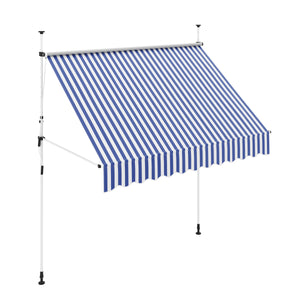 Balkonmarkise 250 x 120 cm blau/weiss