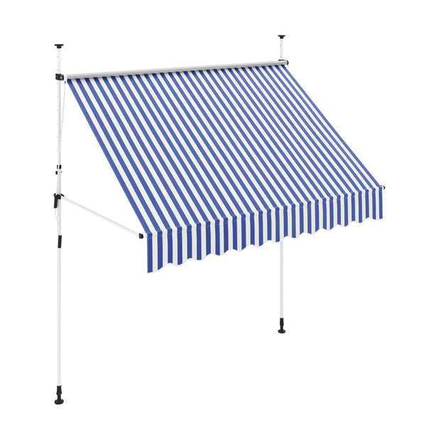 Balkonmarkise 250 x 120 cm blau/weiss