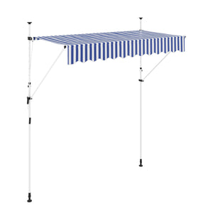 Balkonmarkise 250 x 120 cm blau/weiss