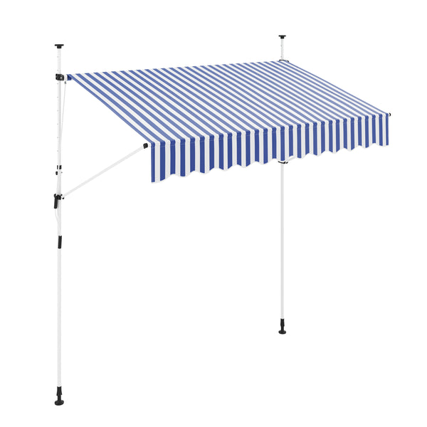 Balkonmarkise 250 x 120 cm blau/weiss