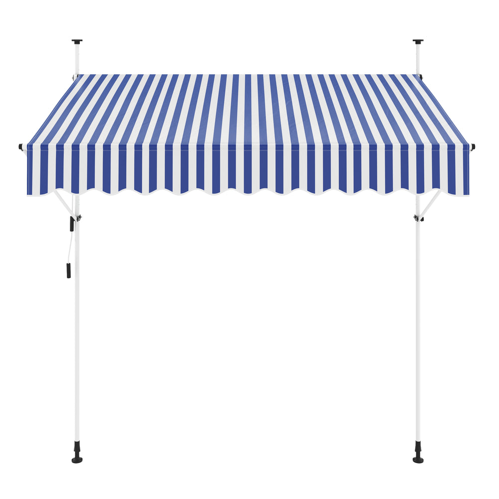 Tenda da sole per balcone 250 x 120 cm blu/bianco