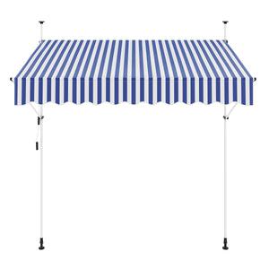 Balkonmarkise 250 x 120 cm blau/weiss
