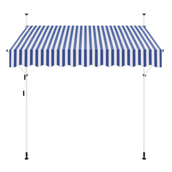 Balkonmarkise 250 x 120 cm blau/weiss