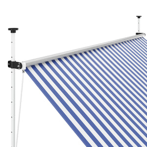 Balkonmarkise 250 x 120 cm blau/weiss