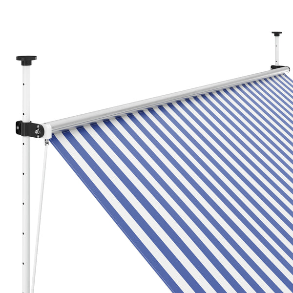 Balkonmarkise 250 x 120 cm blau/weiss