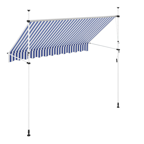 Balkonmarkise 300 x 120 cm blau/weiss