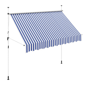 Balkonmarkise 300 x 120 cm blau/weiss