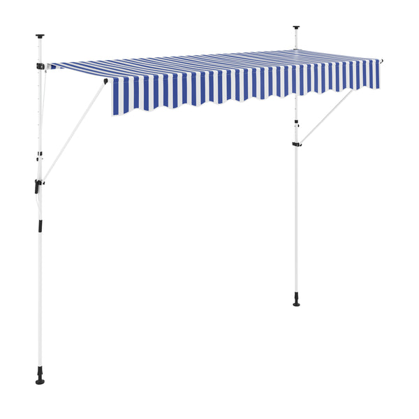 Balkonmarkise 300 x 120 cm blau/weiss