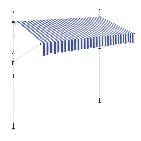 Balkonmarkise 300 x 120 cm blau/weiss