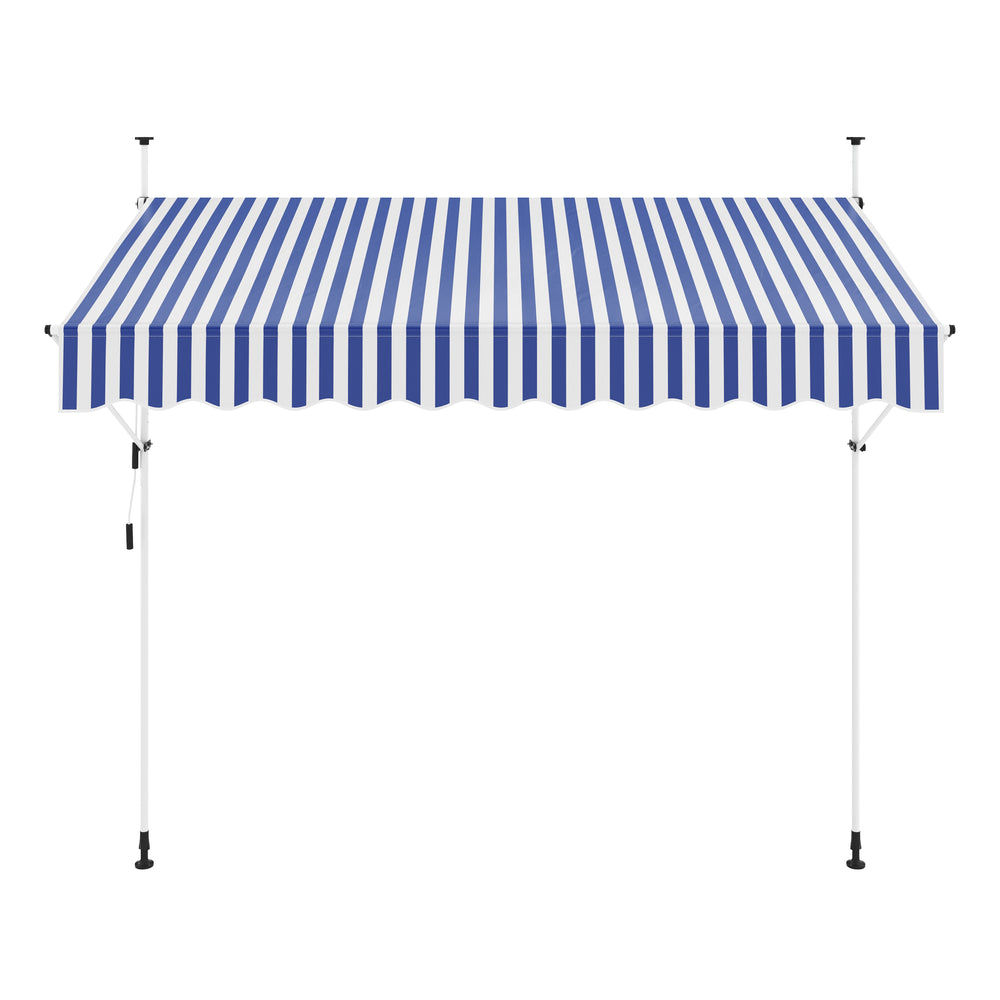 Tenda da sole per balcone 300 x 120 cm blu/bianco