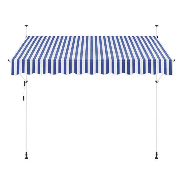 Balkonmarkise 300 x 120 cm blau/weiss