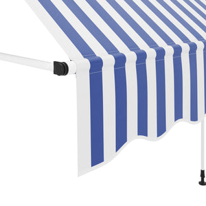 Balkonmarkise 300 x 120 cm blau/weiss