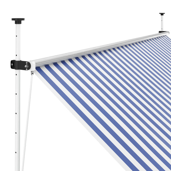 Balkonmarkise 300 x 120 cm blau/weiss