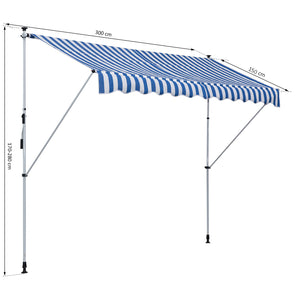 Balkonmarkise 300 x 150cm Blau Sonnenstore Teleskop