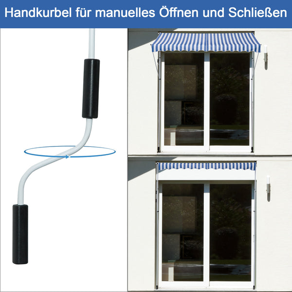 Balkonmarkise 300 x 150cm Blau Sonnenstore Teleskop