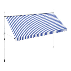 Balkonmarkise 400 x 150 cm blau/weiss