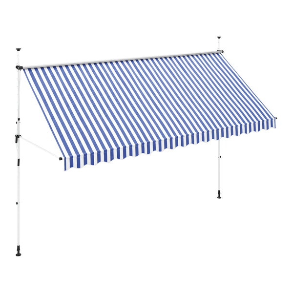 Balkonmarkise 400 x 150 cm blau/weiss