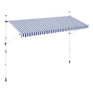 Balkonmarkise 400 x 150 cm blau/weiss