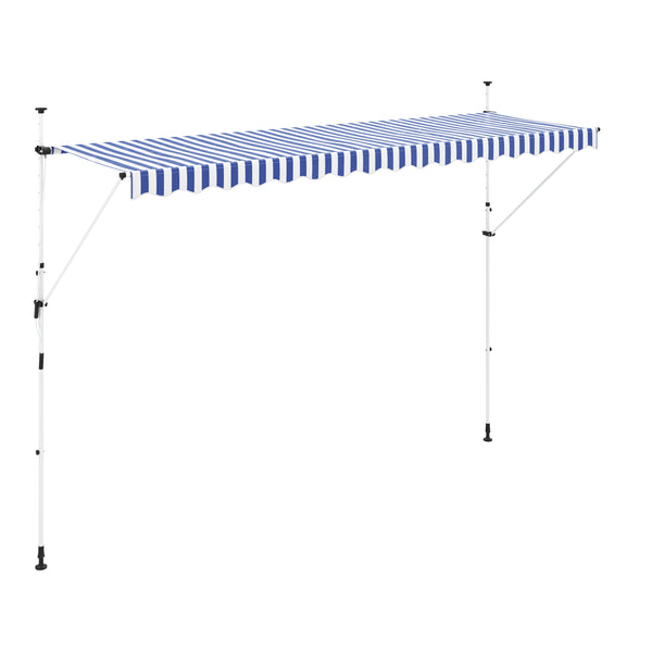 Balkonmarkise 400 x 150 cm blau/weiss