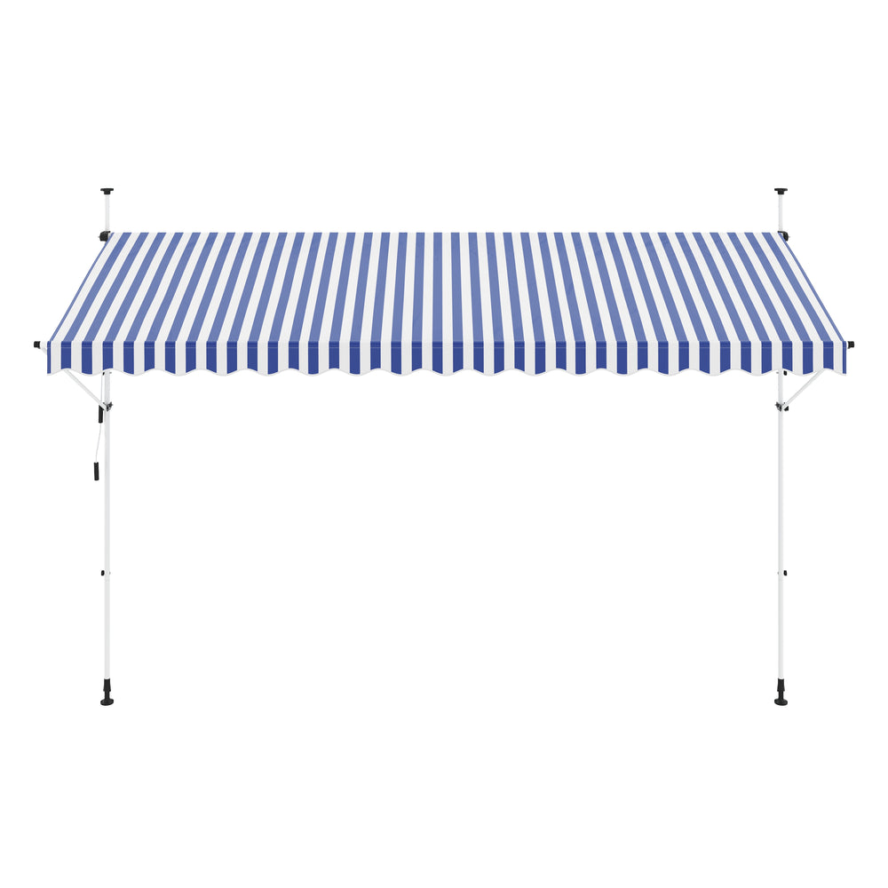 Tenda da sole per balcone 400 x 150 cm blu/bianco