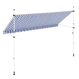 Balkonmarkise 400 x 150 cm blau/weiss
