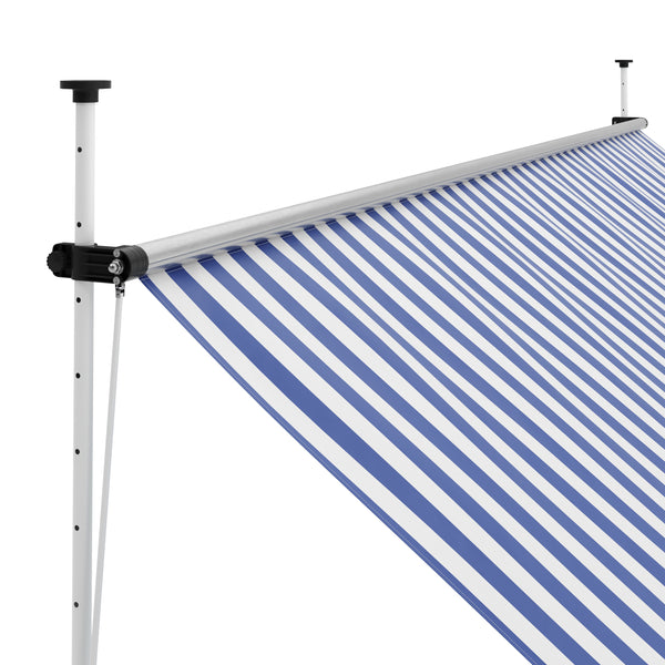 Balkonmarkise 400 x 150 cm blau/weiss