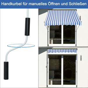 Balkonmarkise Sonnenstore Teleskop 200 x 150cm Blau