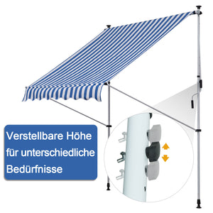 Balkonmarkise Sonnenstore Teleskop 200 x 150cm Blau