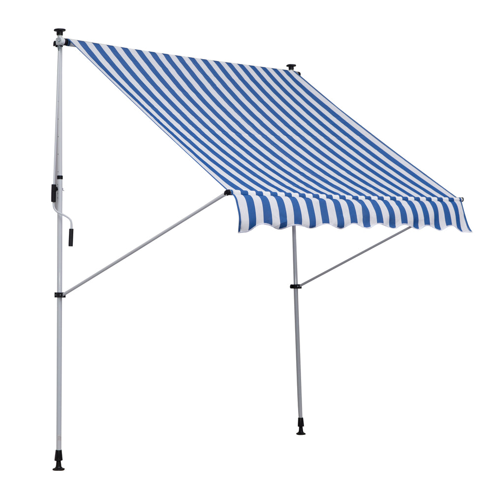 Balcony awning, sunshade, telescopic, 200 x 150cm, blue