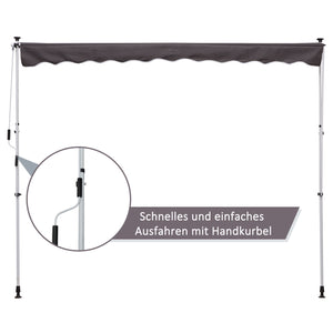 Balkonmarkise Sonnenstore Teleskop 200 x 150cm Grau