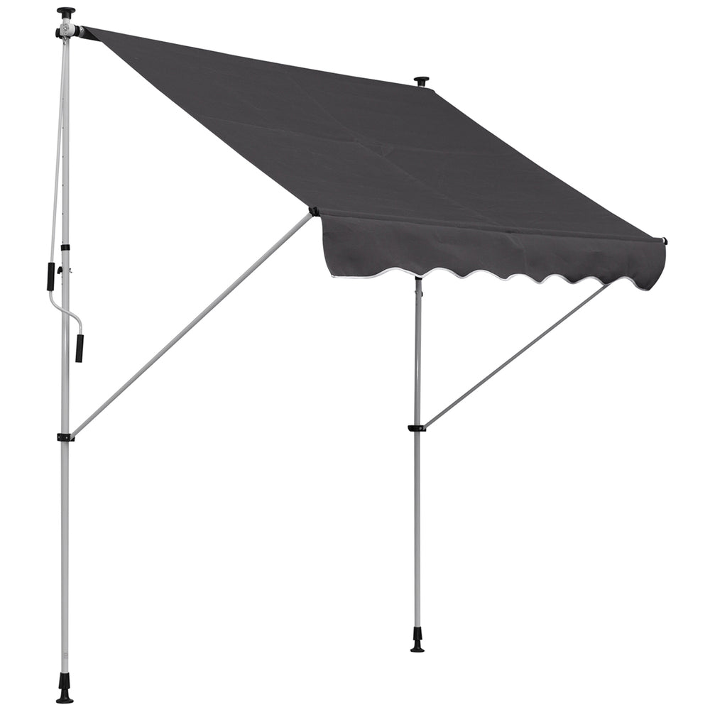 Balcony awning, sunshade, telescopic, 200 x 150cm, grey