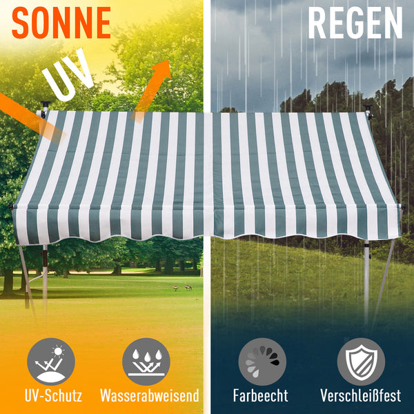 Balkonmarkise Sonnenstore Teleskop 200 x 150cm Grün