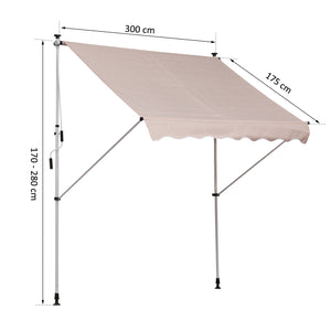 Balkonmarkise Sonnenstore Teleskop 300 x 150cm Beige