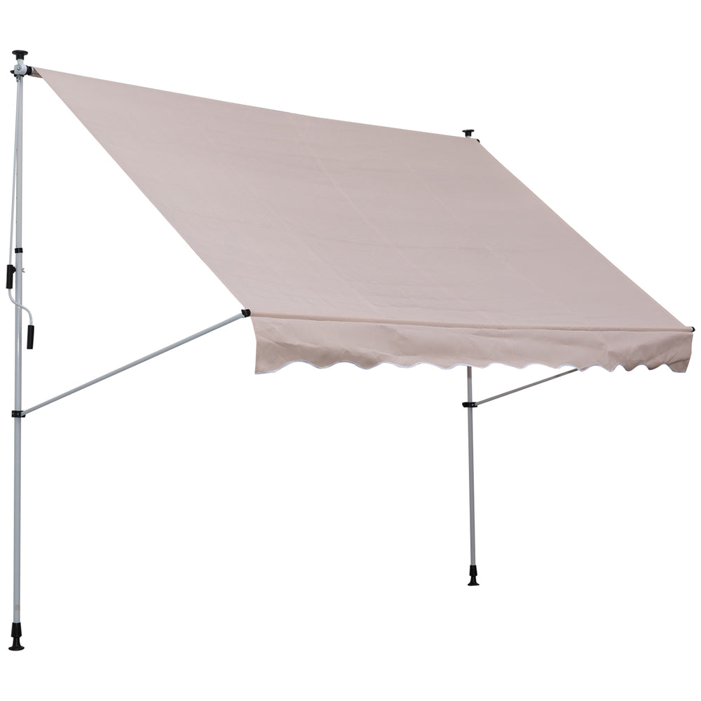 Balcony awning, sunshade, telescopic, 300 x 150cm, beige