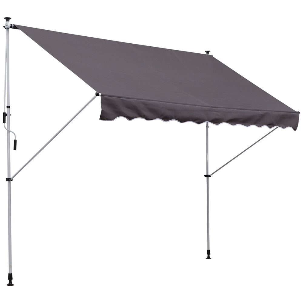 Balcony awning, sunshade, telescopic, 300 x 150cm, grey
