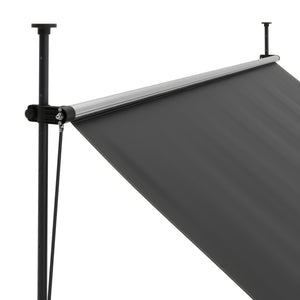 Balkonmarkise mit LED 300 x 150 cm anthrazit