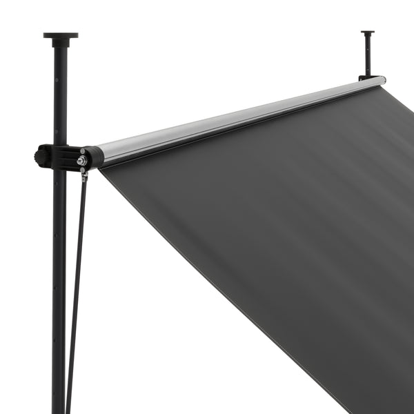 Balkonmarkise mit LED 300 x 150 cm anthrazit