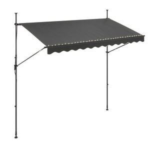 Balkonmarkise mit LED 300 x 150 cm anthrazit