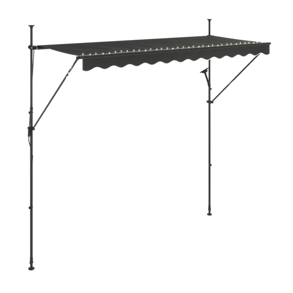 Balkonmarkise mit LED 300 x 150 cm anthrazit