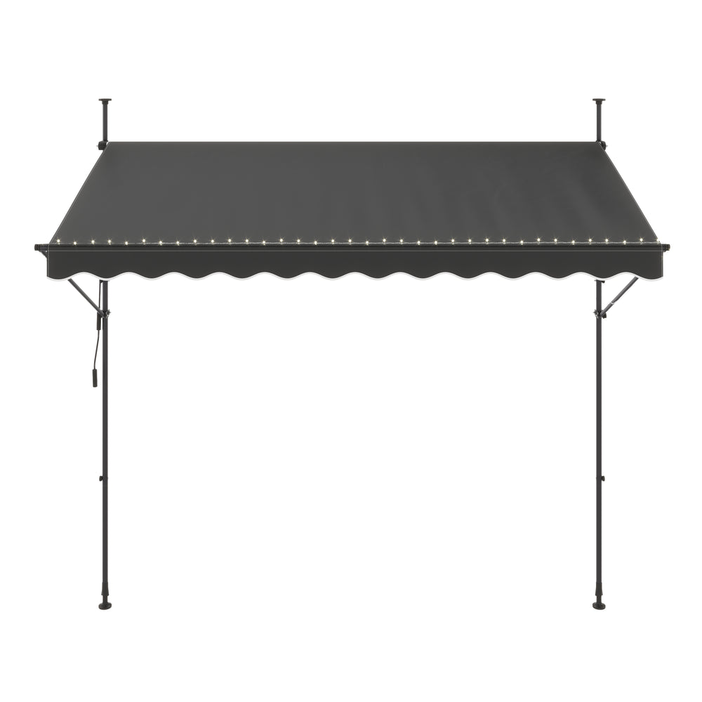 Tenda da sole per balcone con illuminazione a LED, 300 x 150 cm, antracite