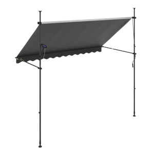 Balkonmarkise mit LED 300 x 150 cm anthrazit
